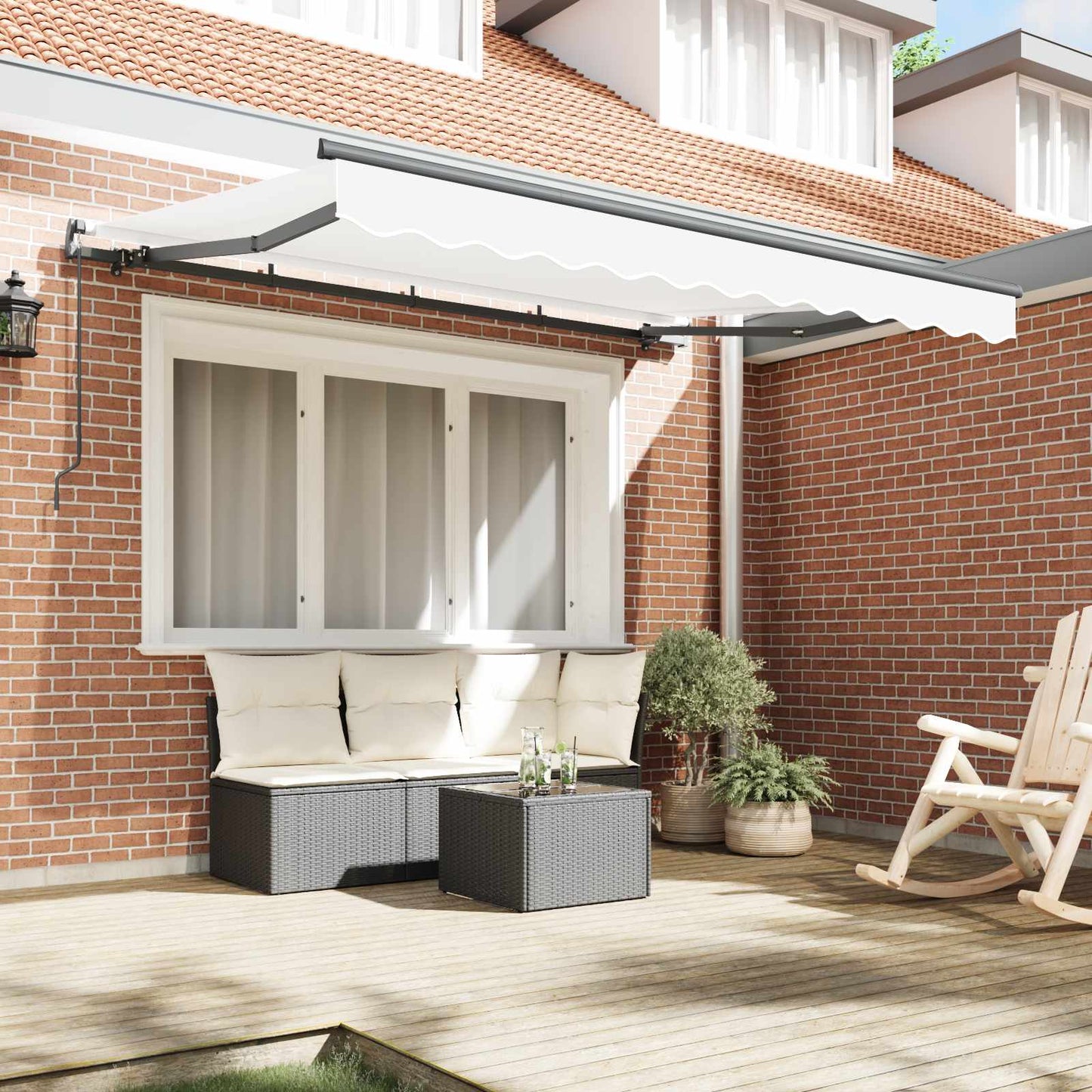 Retractable Awning White 350 x 200 cm Fabric
