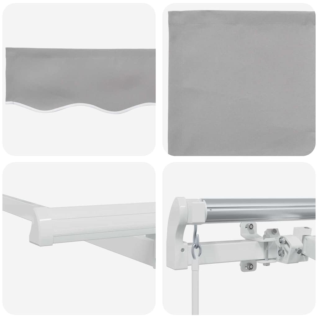 Retractable Awning Light Grey 350 x 200 cm Fabric