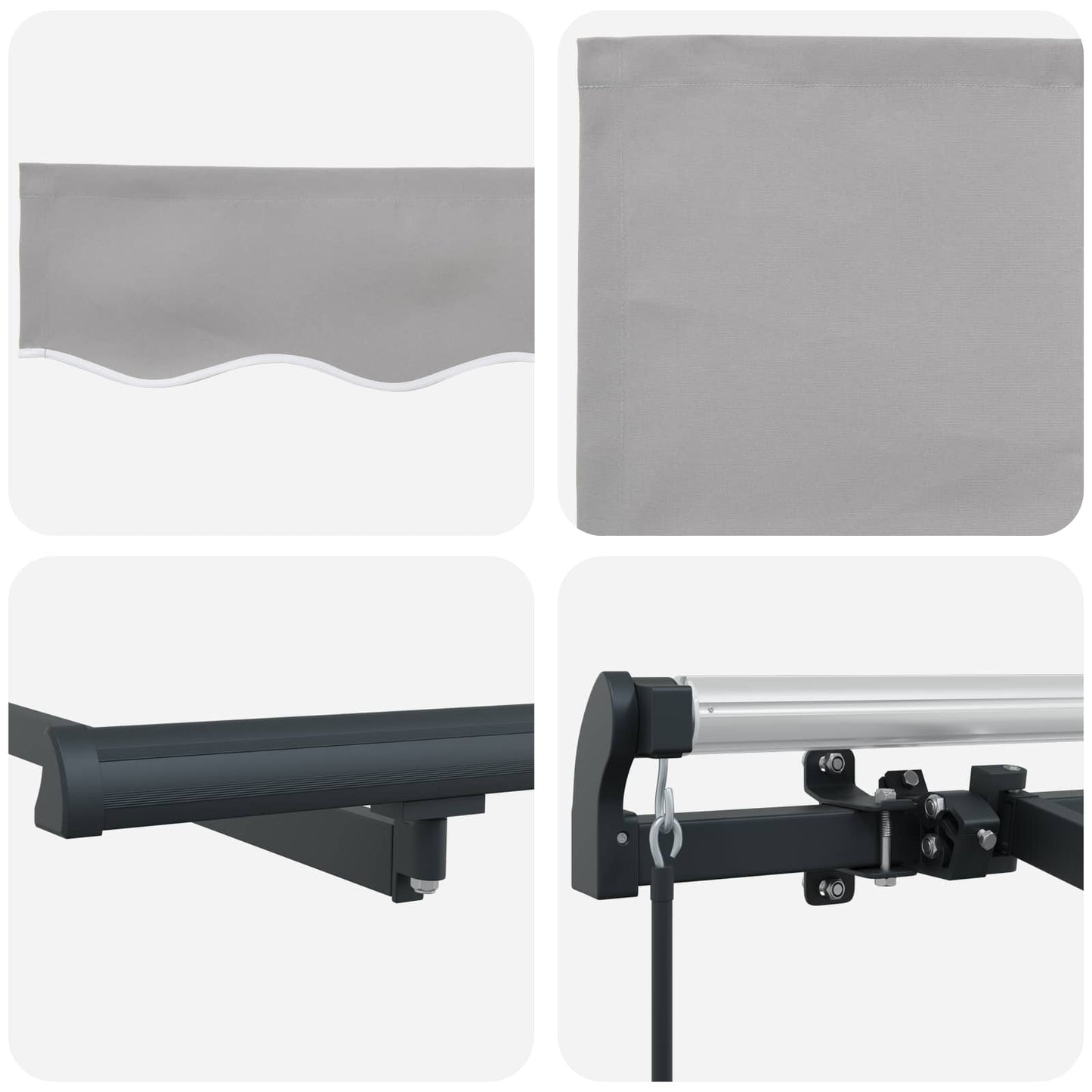 Retractable Awning Light Grey 350 x 200 cm Fabric