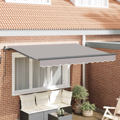 Retractable Awning Light Grey 350 x 200 cm Fabric