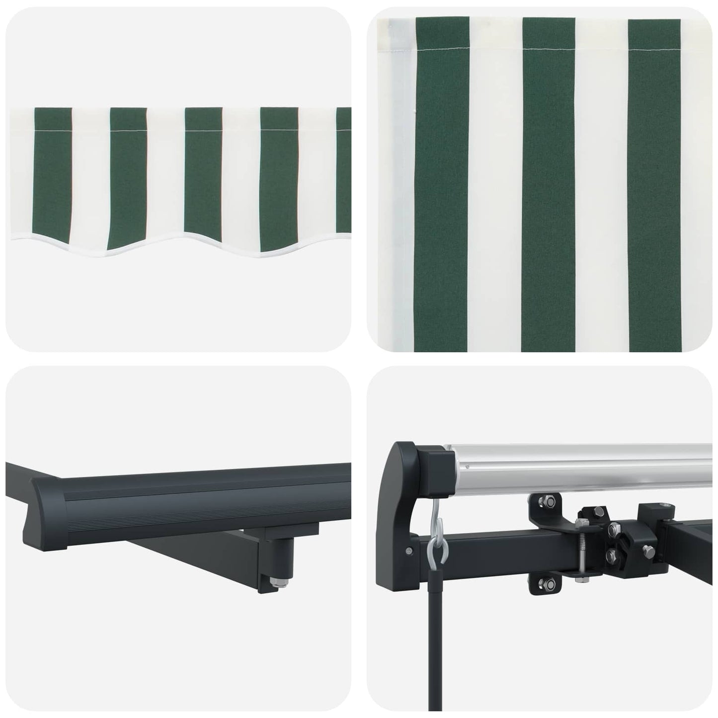 Retractable Awning Green 350 x 200 cm Fabric