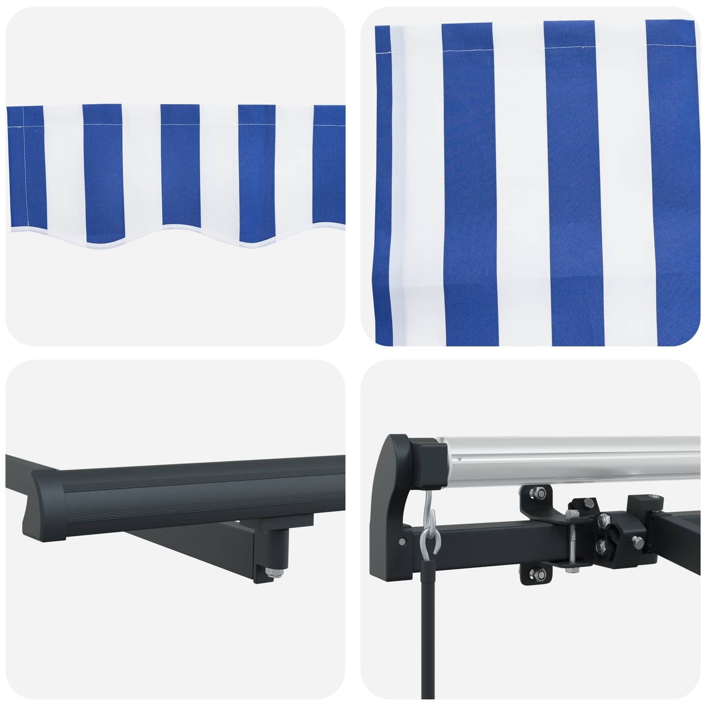 Retractable Awning Blue 400 x 200 cm Fabric