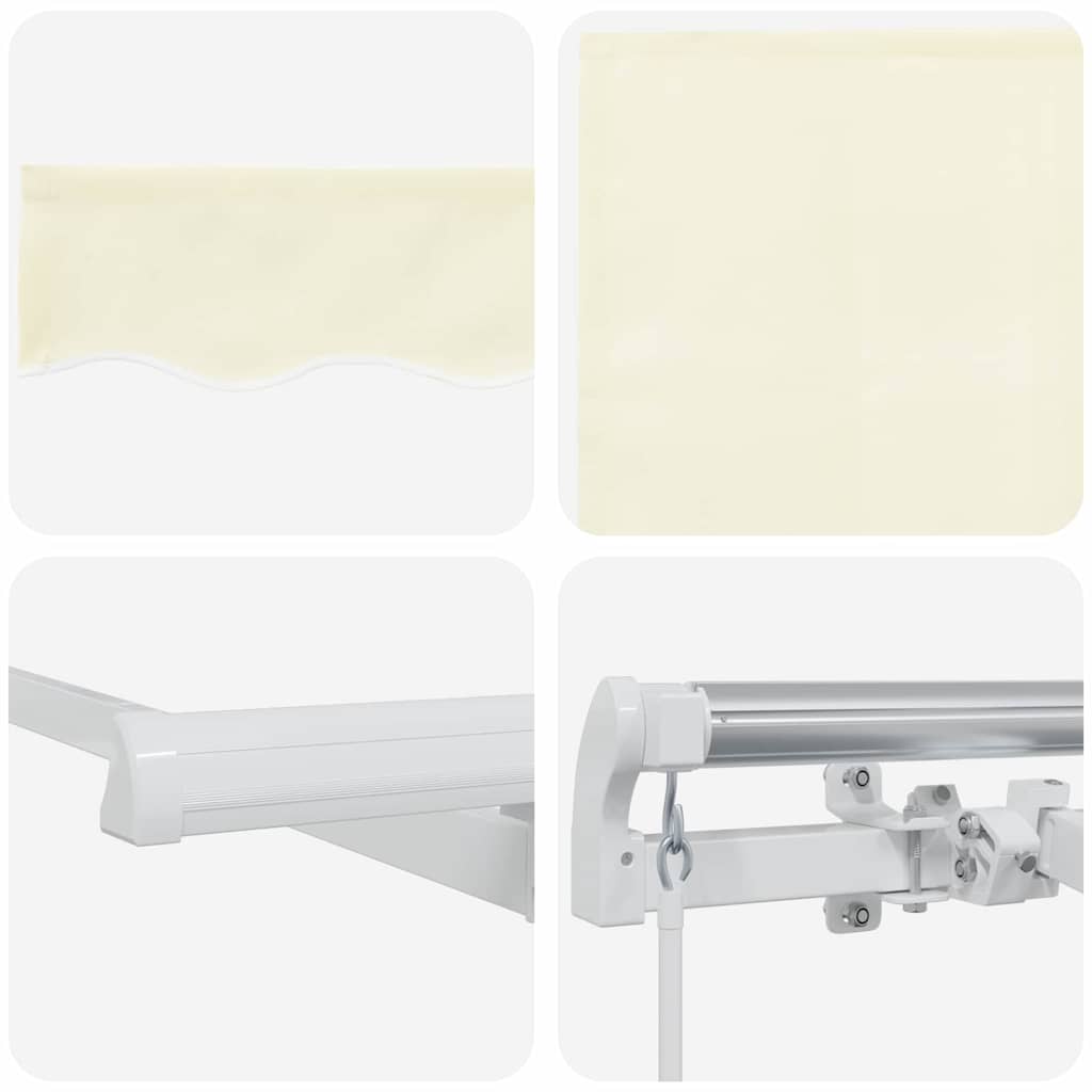 Retractable Awning Cream 400 x 200 cm Polyester and Aluminium