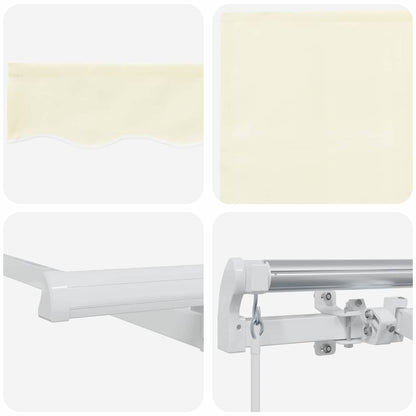 Retractable Awning Cream 400 x 200 cm Polyester and Aluminium