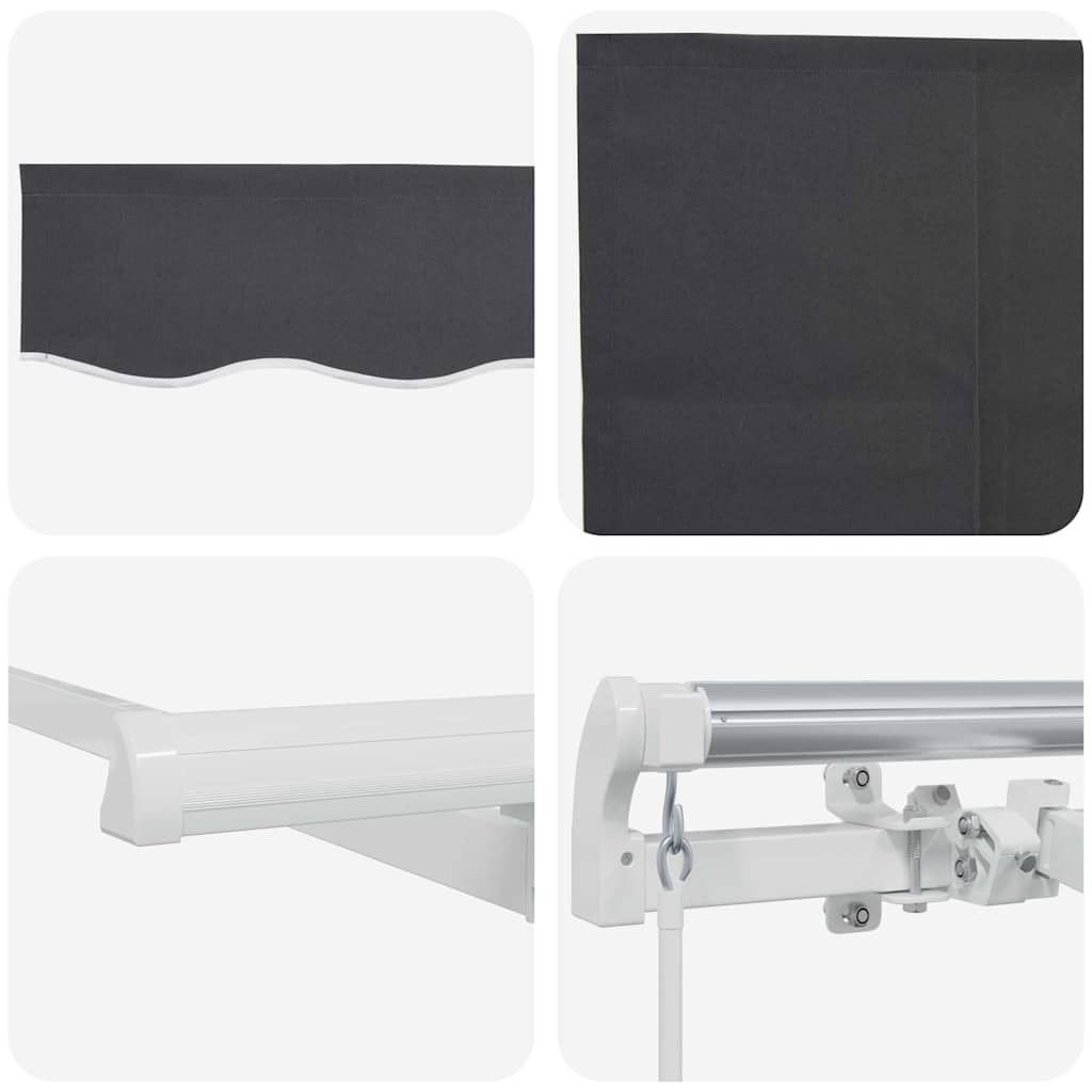 Retractable Awning Anthracite 400 x 200 cm Fabric