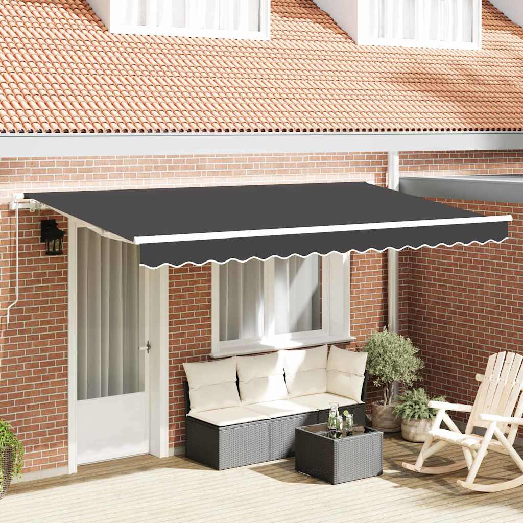 Retractable Awning Anthracite 400 x 200 cm Fabric