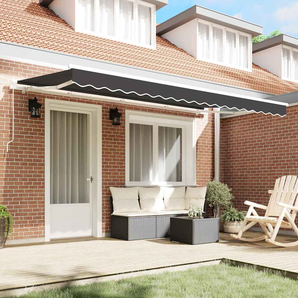 Retractable Awning Anthracite 400 x 200 cm Fabric
