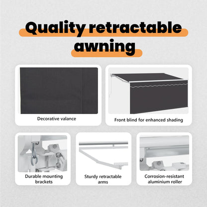 Retractable Awning Anthracite 400 x 200 cm