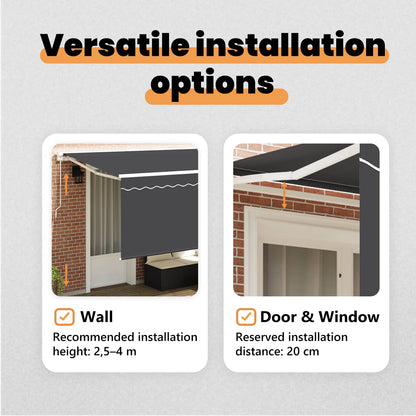 Retractable Awning Anthracite 400 x 200 cm