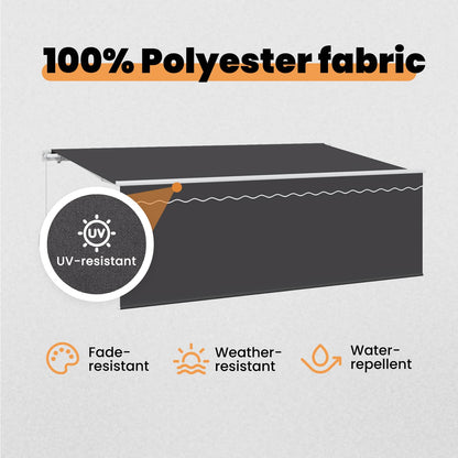 Retractable Awning Retractable Manual Anthracite 400 x 200 cm