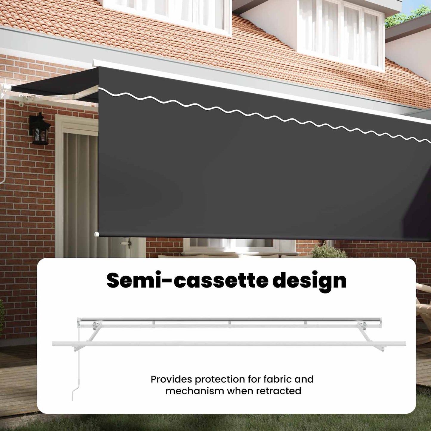 Retractable Awning Retractable Manual Anthracite 400 x 200 cm