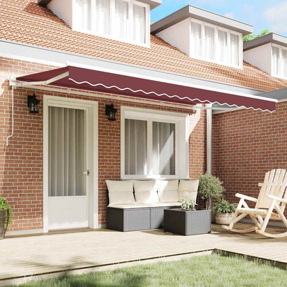 Awning Frame Burgundy 400 x 200 cm Polyester with PU coating