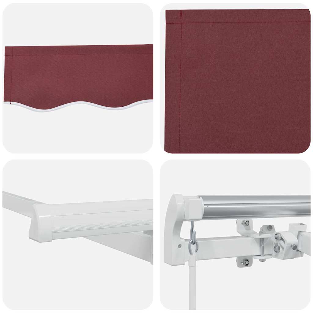Retractable Awning Burgundy 400 x 200 cm Fabric