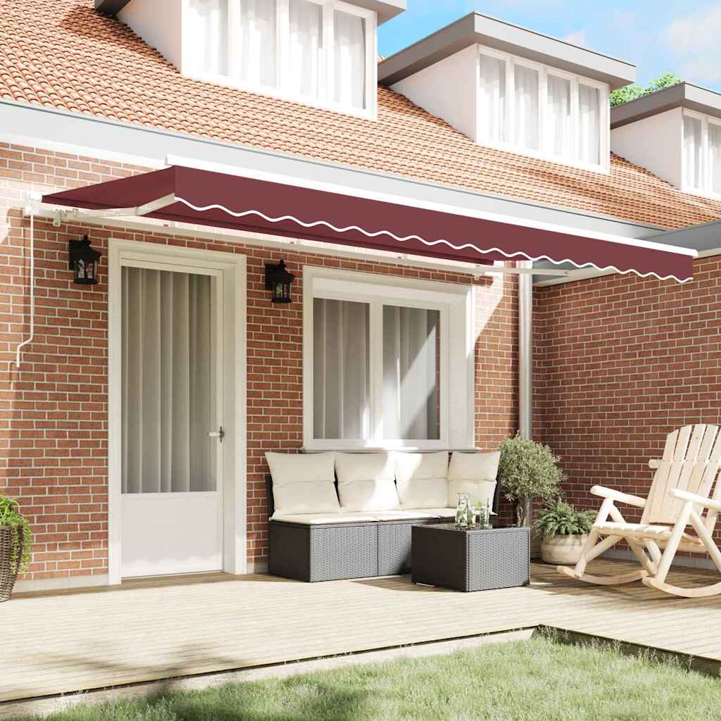 Retractable Awning Burgundy 400 x 200 cm Fabric