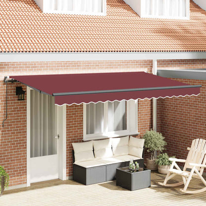 Retractable Awning Burgundy 400 x 200 cm Fabric