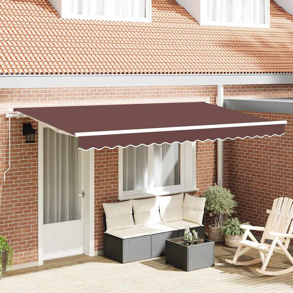 Retractable Awning Brown 400 x 200 cm Fabric