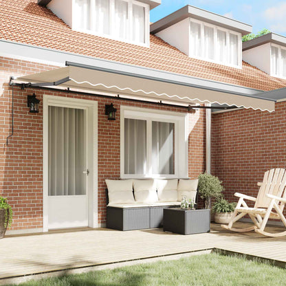 Retractable Awning Beige 400 x 200 cm Fabric