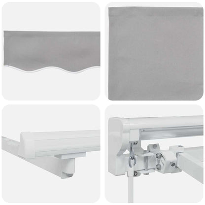 Awning Frame Light Grey 400 x 200 cm Polyester with PU coating