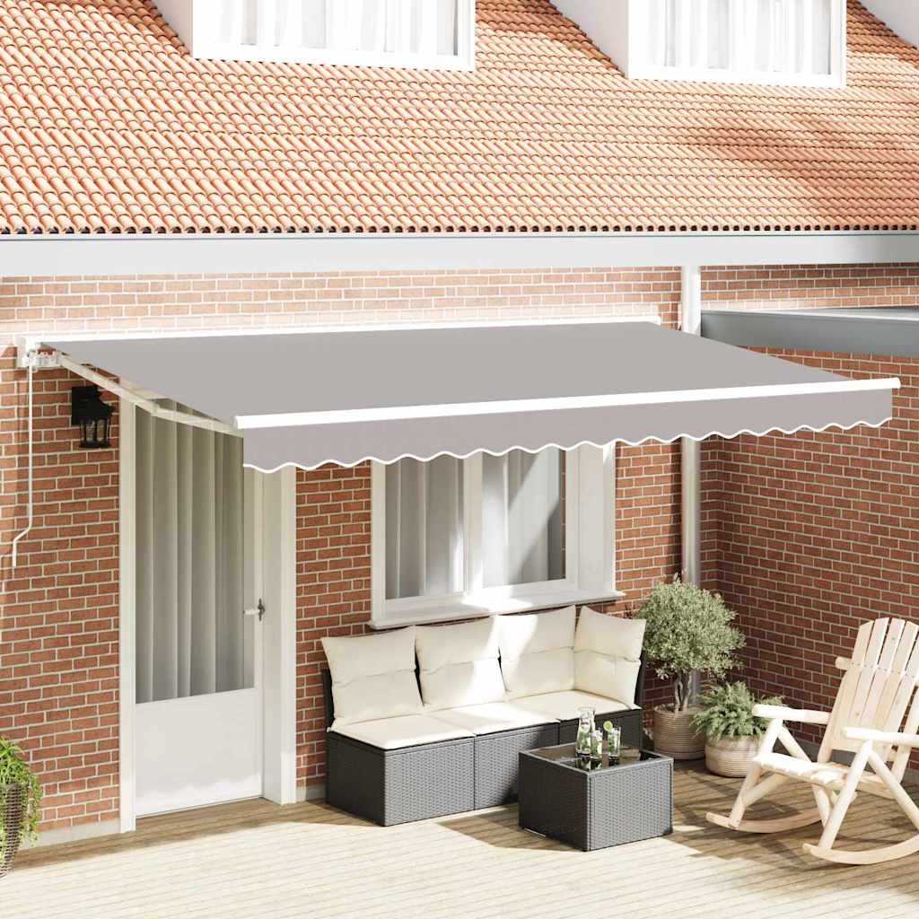 Awning Frame Light Grey 400 x 200 cm Polyester with PU coating