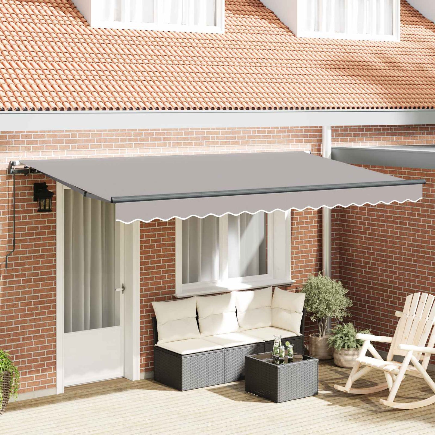 Retractable Awning Light Grey 400 x 200 cm Fabric