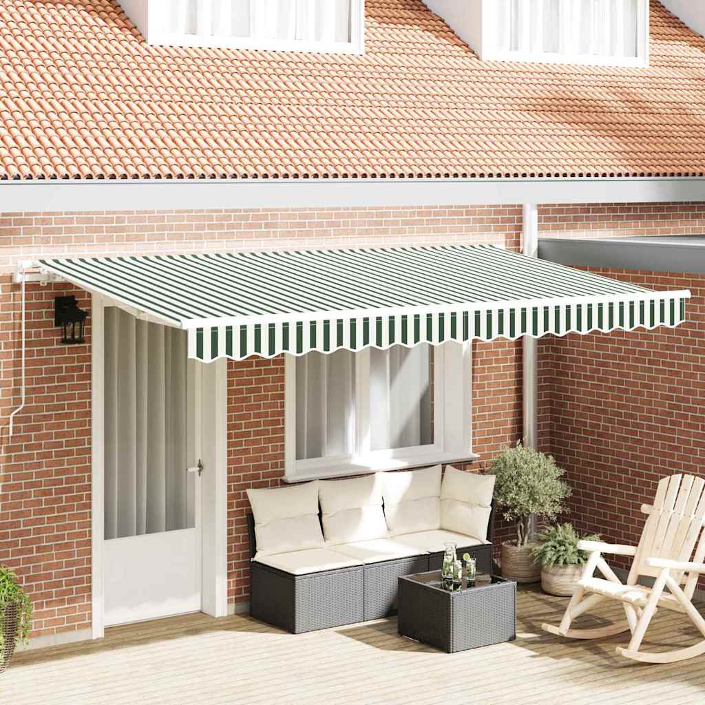 Retractable Awning Green 400 x 200 cm Fabric