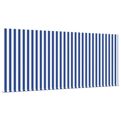 Retractable Awning Manual Blue and White 300 x 250 cm