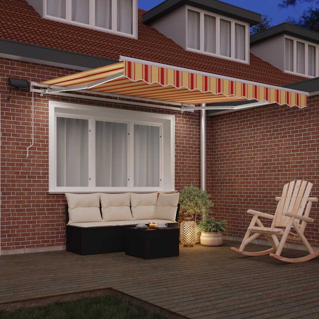 Retractable Awning Yellow and Orange 300 x 250 cm