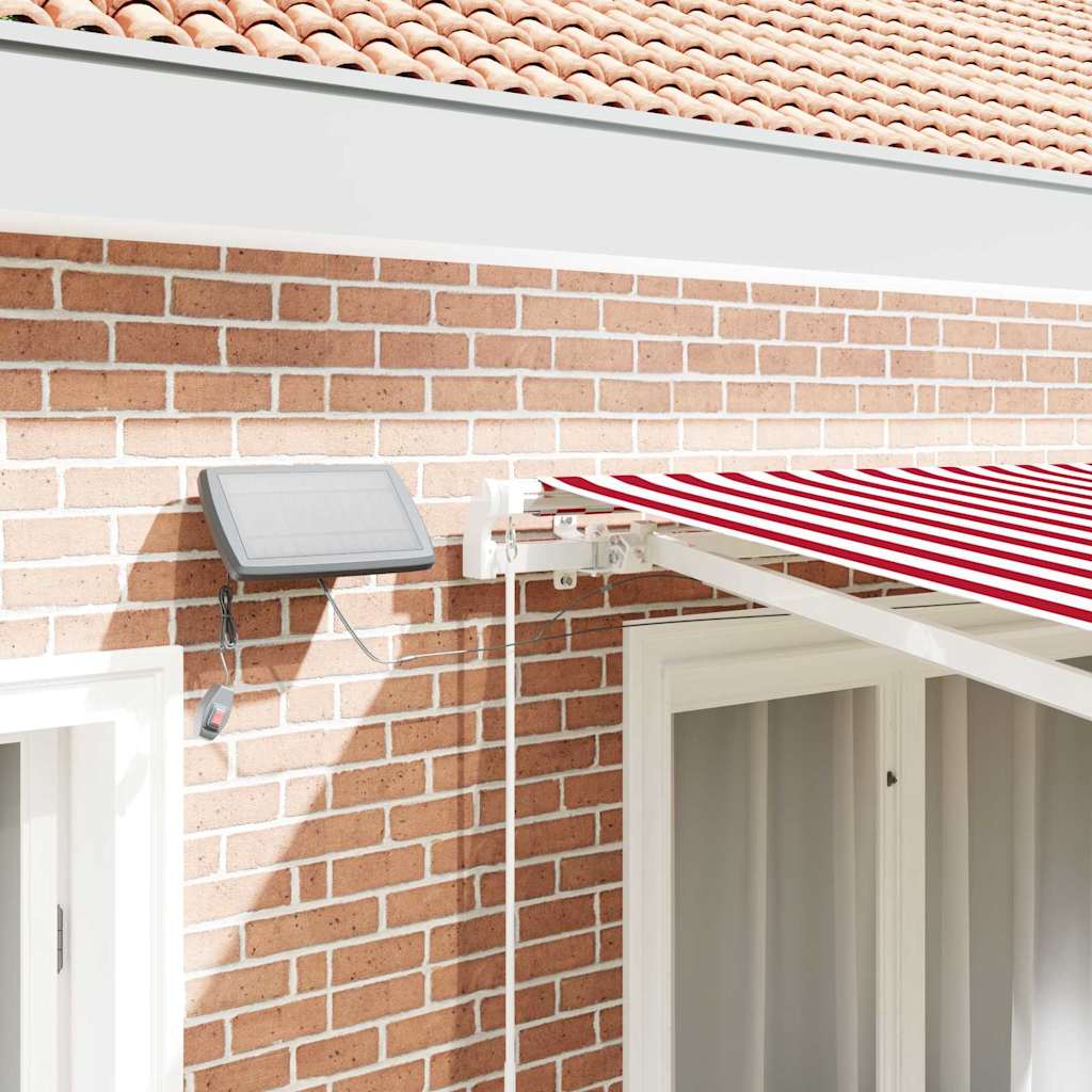 Retractable Awning Red and White 300 x 250 cm