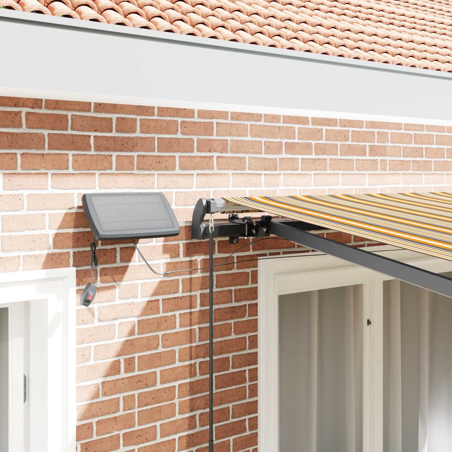 Retractable Awning Multicolour 300 x 250 cm Fabric