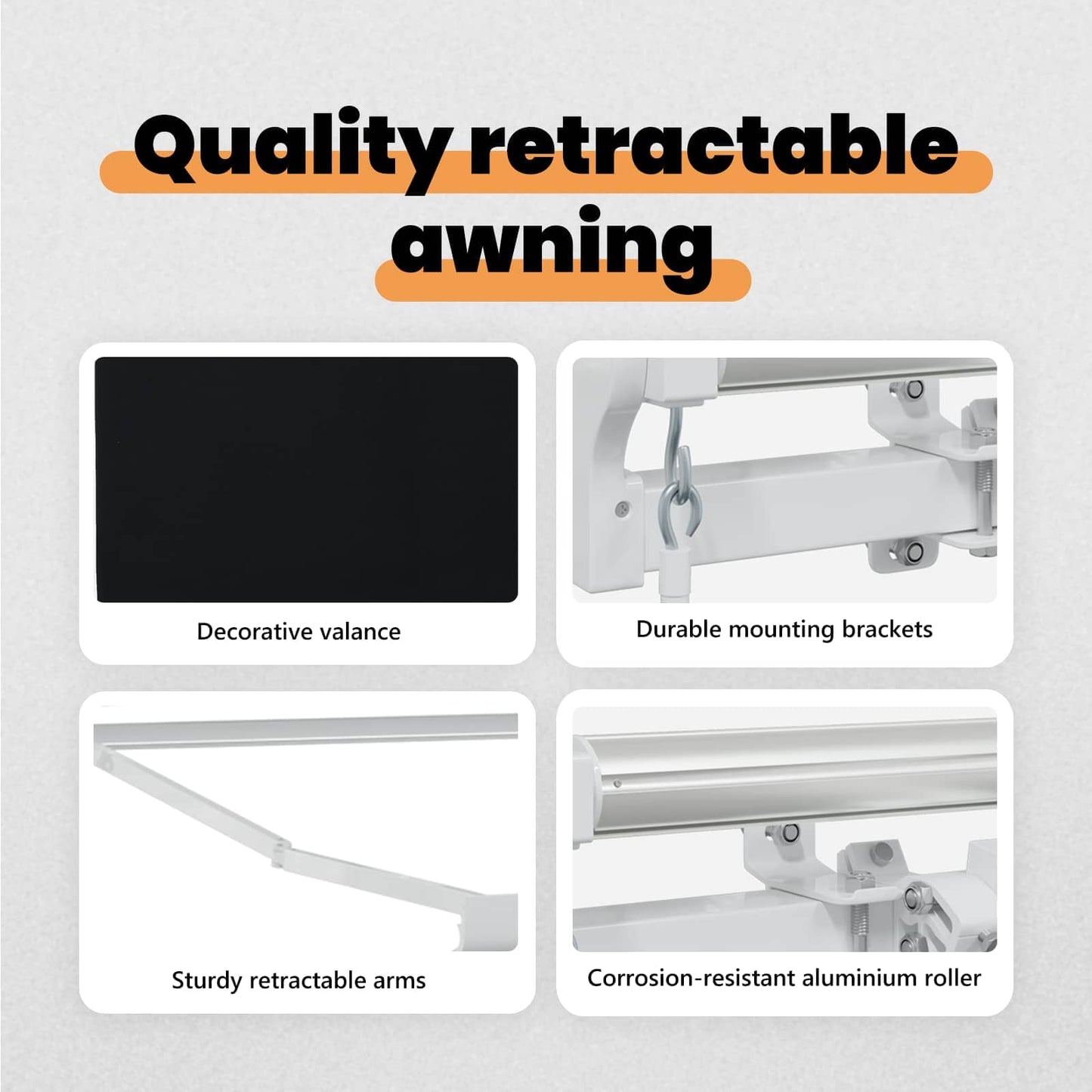Retractable Awning Black 300 x 250 x 165 cm