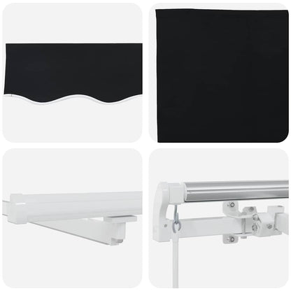 Retractable Awning Black 300 x 250 cm Fabric and Aluminium