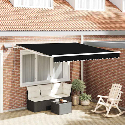 Retractable Awning Black 300 x 250 cm Fabric and Aluminium