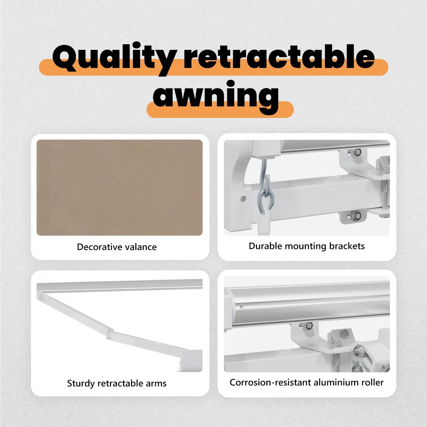 Retractable Awning Beige 300 x 250 x 165 cm
