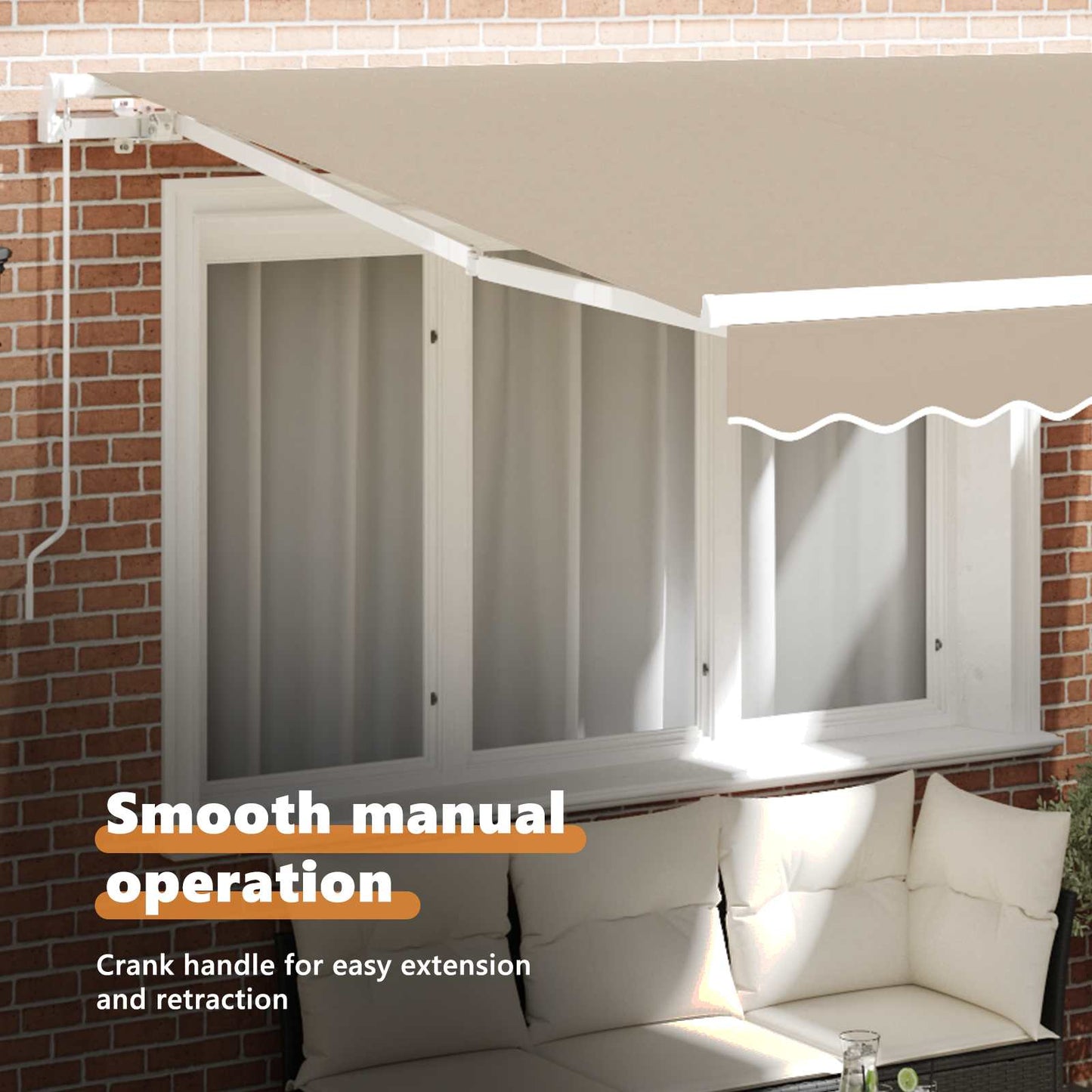 Retractable Awning Beige 300 x 250 x 165 cm