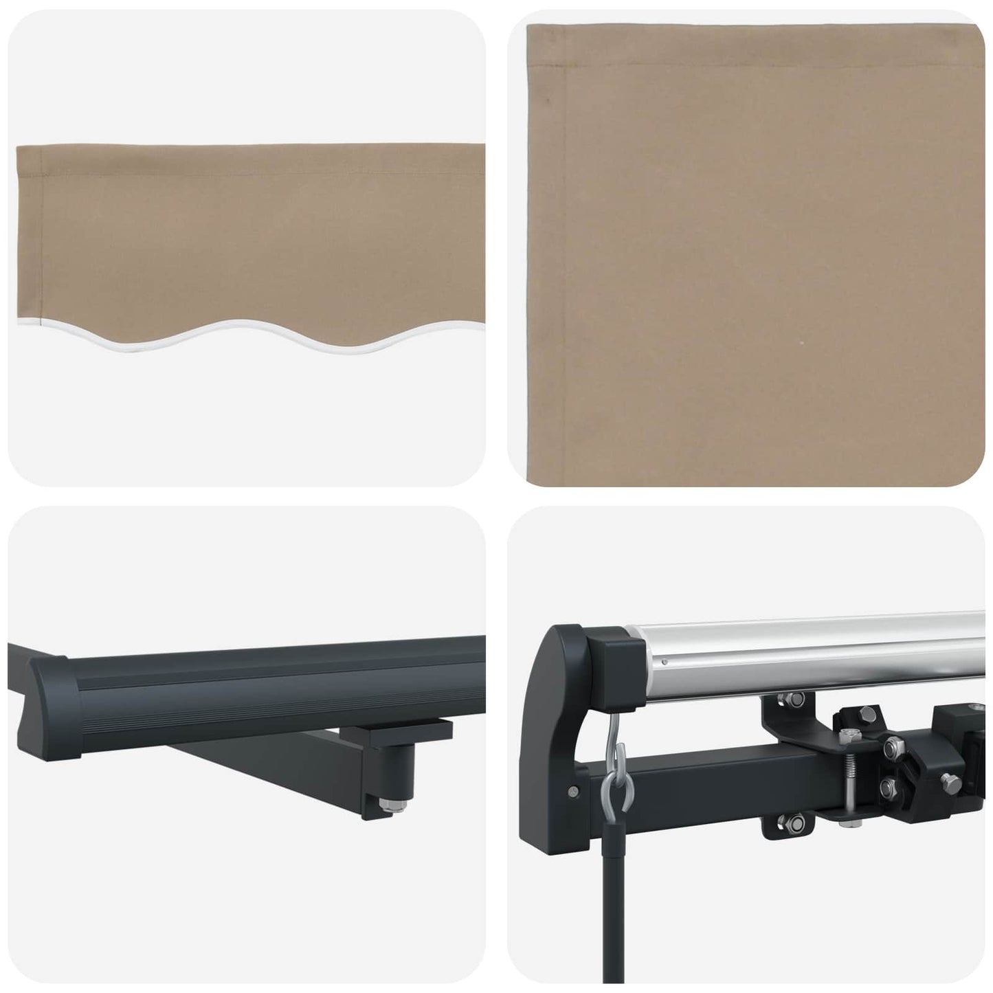 Retractable Awning Beige 300 x 250 cm Polyester and Aluminium