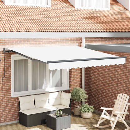 Retractable Awning White 300 x 250 cm Polyester and Aluminium