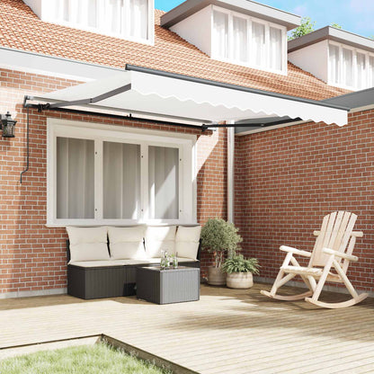 Retractable Awning White 300 x 250 cm Polyester and Aluminium