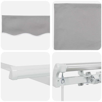 Awning Retractable Light Grey 300 x 250 x 165 cm Polyester