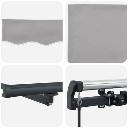Retractable Awning Light Grey 300 x 250 cm