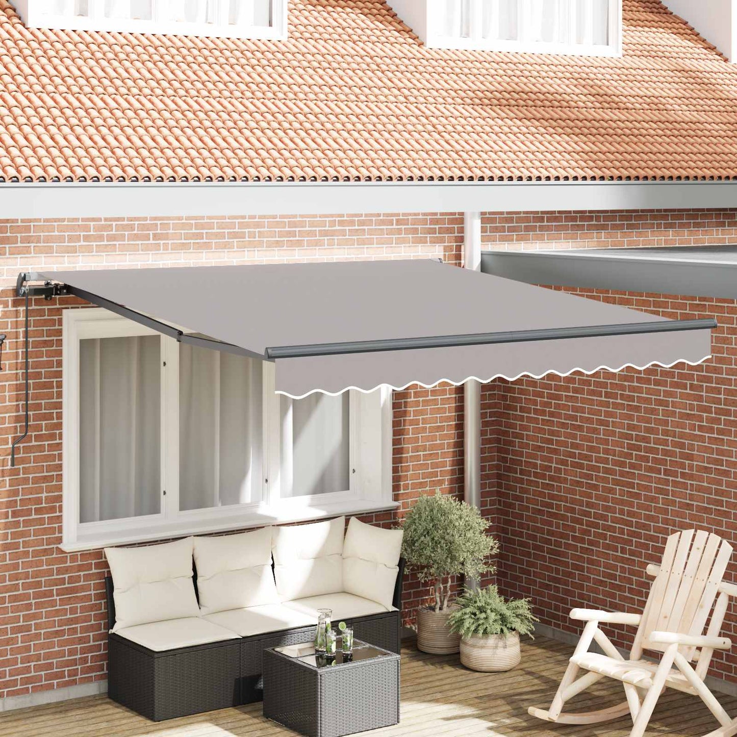 Retractable Awning Light Grey 300 x 250 cm
