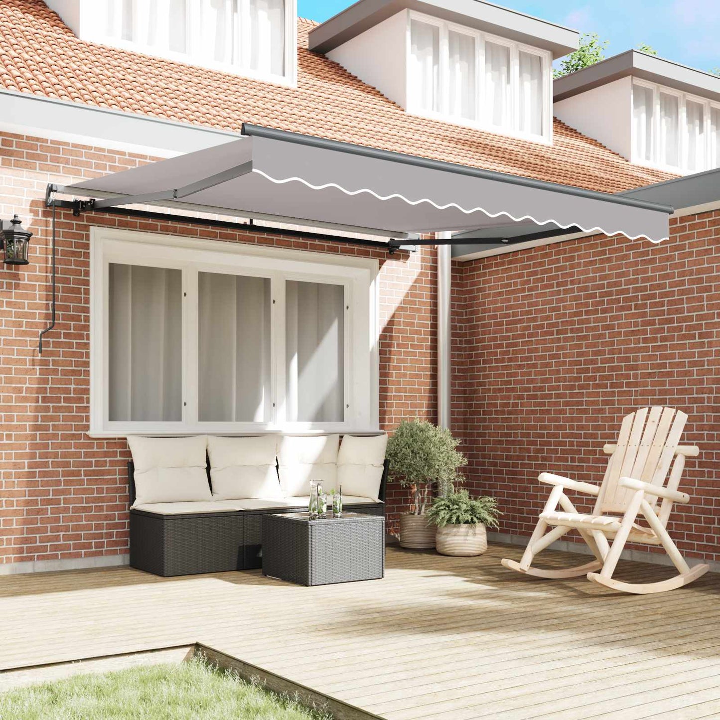 Retractable Awning Light Grey 300 x 250 cm