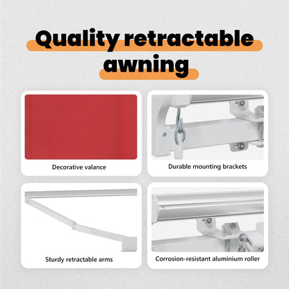 Retractable Awning Red 300 x 250 x 165 cm