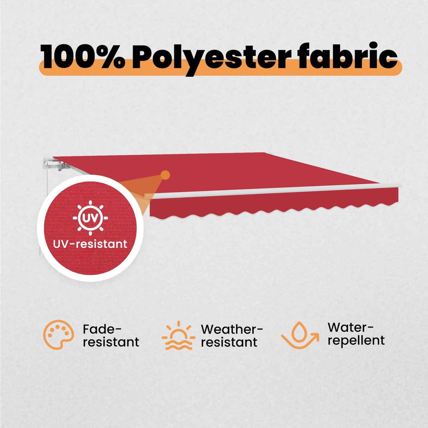 Retractable Awning Red 300 x 250 x 165 cm