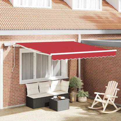 Retractable Awning Red 300 x 250 cm Fabric and Steel