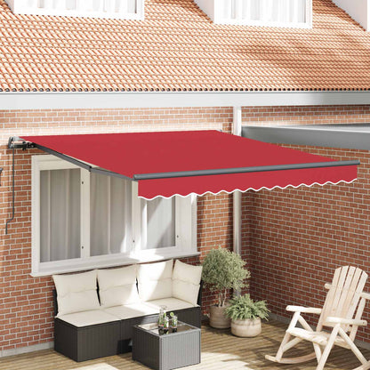 Retractable Awning Red 300 x 250 cm Polyester and Aluminium