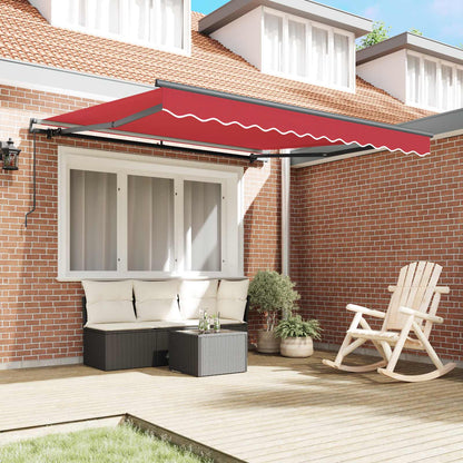 Retractable Awning Red 300 x 250 cm Polyester and Aluminium