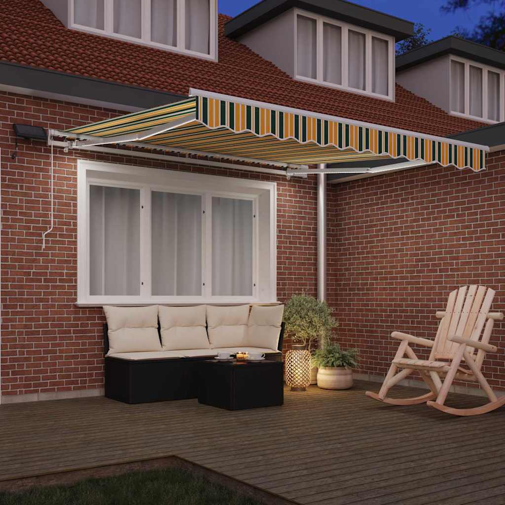 Retractable Awning Green and yellow 300 x 250 cm