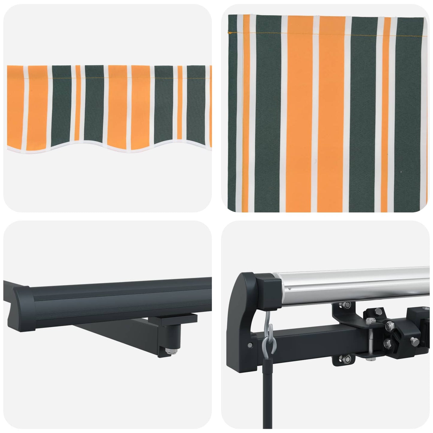 Retractable Awning Green and yellow 300 x 250 cm