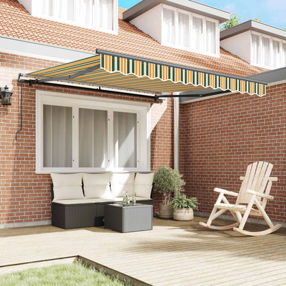 Retractable Awning Green and yellow 300 x 250 cm