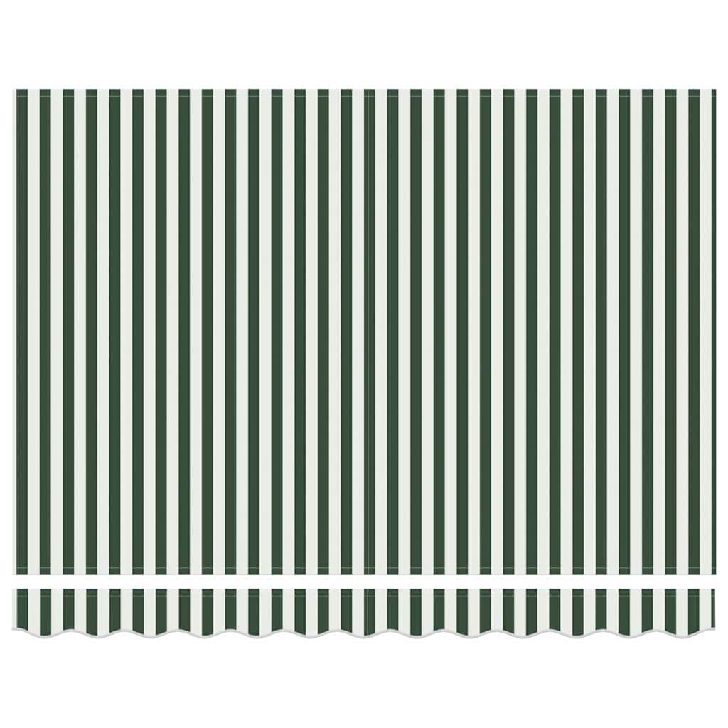 Awning Retractable Green and White 300 x 250 x 165 cm Polyester